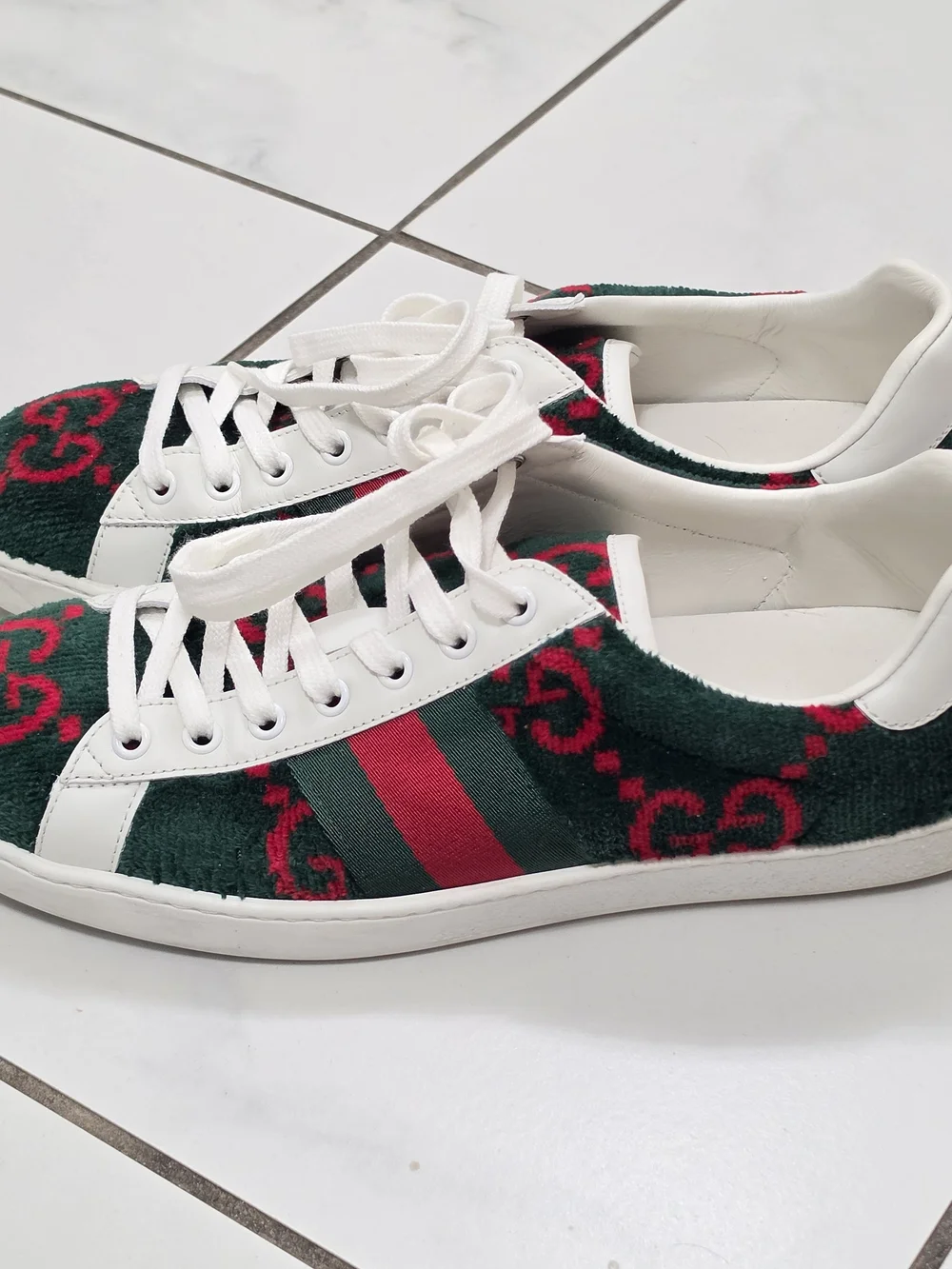 Gucci Men's Ace GG Terry Cloth Sneakers, 8.5
